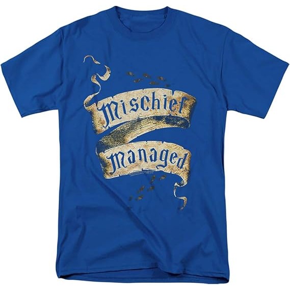 Kaos Harry Potter Mischief Managed Marauder's Map Katun CrewNeck Unisex Pria Wanita