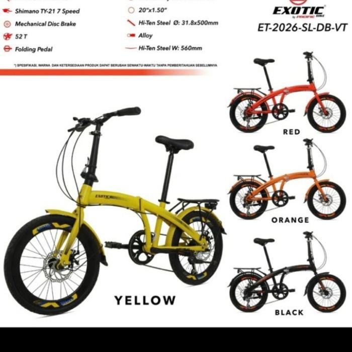 sepeda lipat pacific exotic ET2026 SL DB VT 20 inch