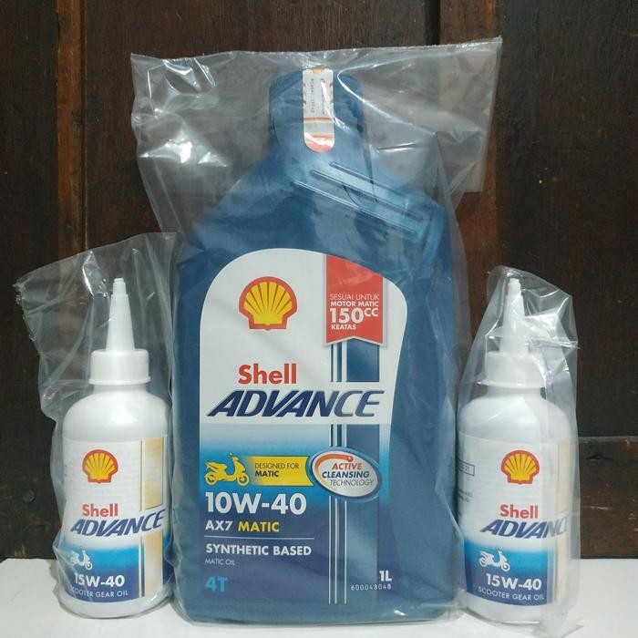 Oli Shell Advance AX7 Matic 1L dan 2 Oli Gear NMAX / VARIO / AEROX