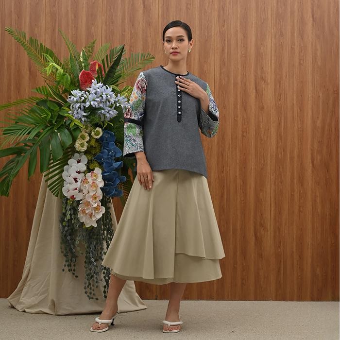 NONA RARA - Winny Encim T3640, Baju kerja blouse batik wanita modern