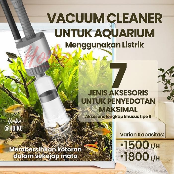 SIAP KIRIM VACUUM CLEANER ELECTRIC SIPHON GRAVEL AQUARIUM KOLAM IKAN