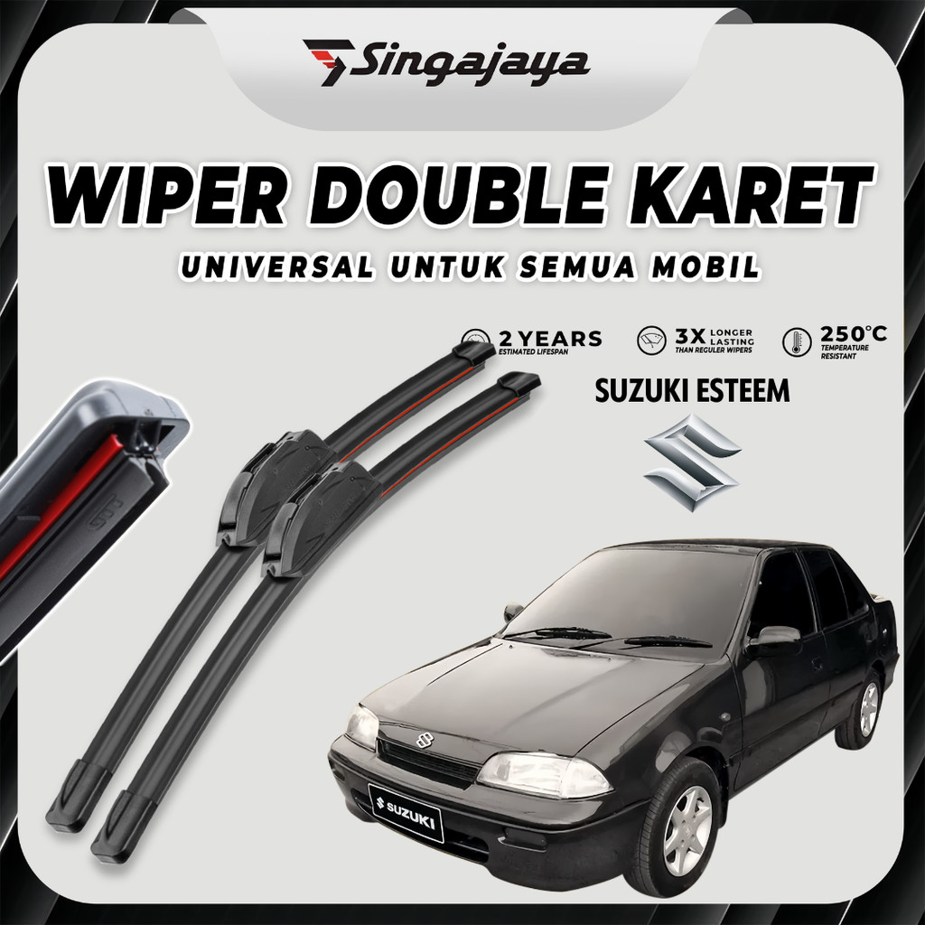 Wiper Mobil Suzuki Esteem Double Karet Pembersih Kaca Depan Mobil 1 Set Kanan dan Kiri