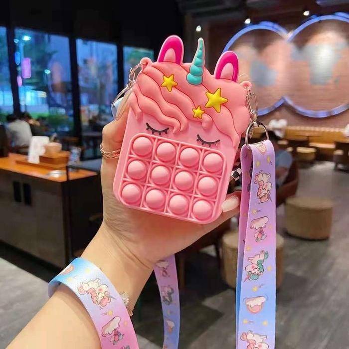 Catenzo - Tas Pop It Unicorn / Tas Anak Pop It /Tas Selempang Pop It Relieve Stress Fashion Bag