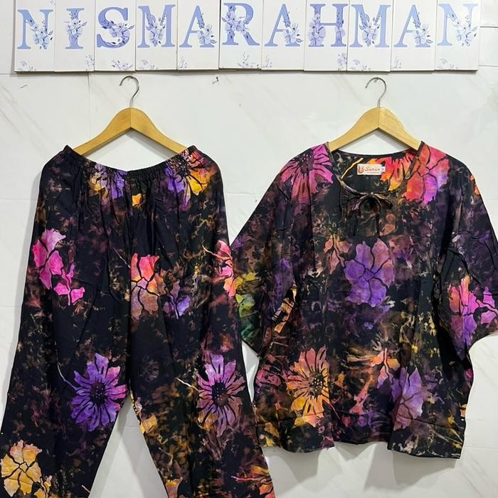 Setelan Batik Sunan Ori - Super Jumbo ( Motif Cpl ) Tangan 3/4 - Celana Panjang