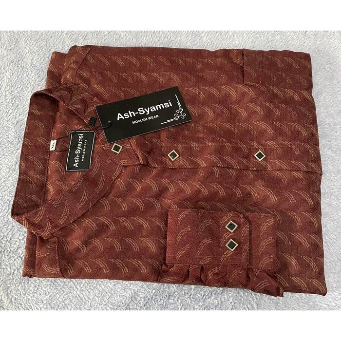 Koko Jaguar Motif Varcase Lengan Panjang Harga  Baju Kain Katun Muslim Nyaman Sultan Couple Embos