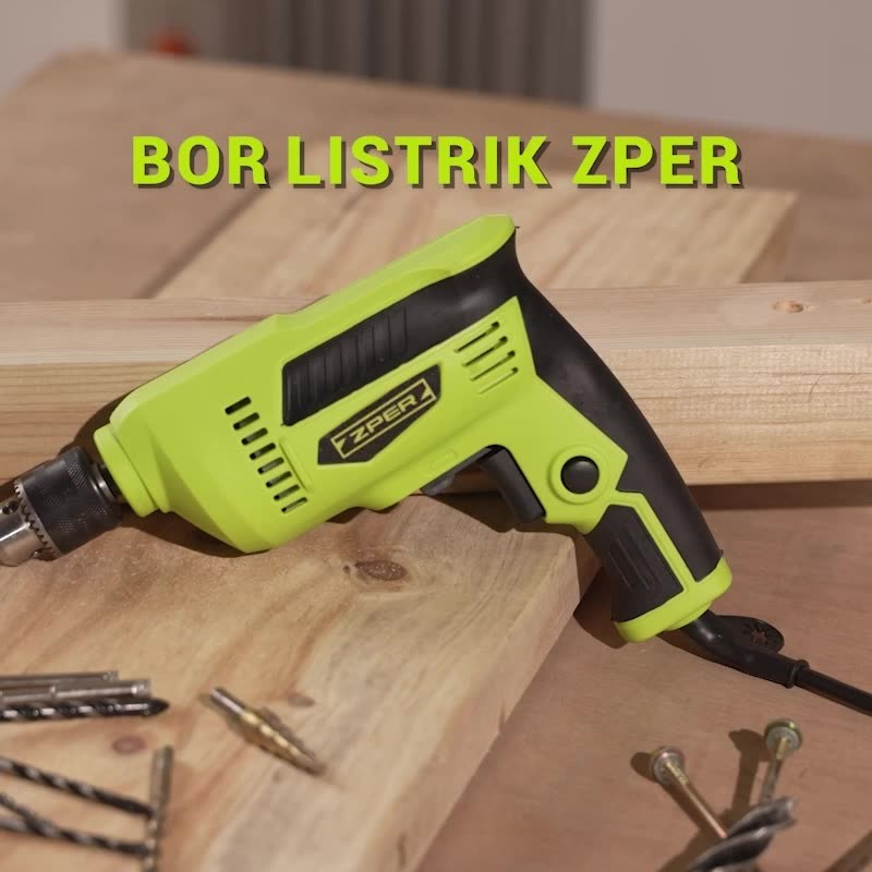 ZPER Mesin Bor Listrik Set Lengkap Bor Tangan Murah Berkualitas Bolak Balik Electric Mata Bor Drill