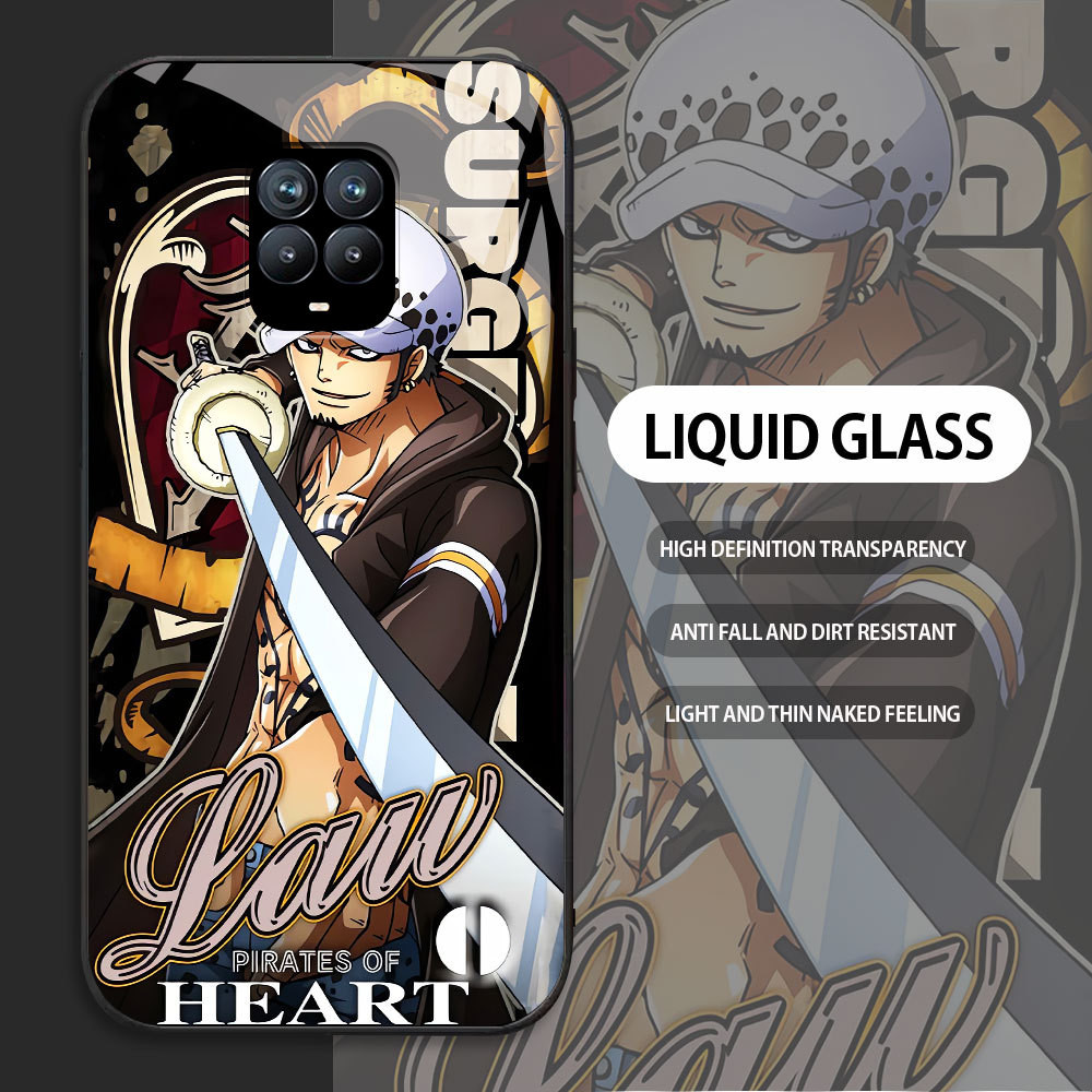 For Xiaomi RedMi Note 4 4x 7 8 9s 9 pro max Casing Handphone  ONE PIECE‌ Doflamingo Glass kesing Pho