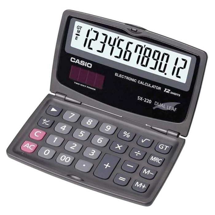 

kalkulator lipat casio sx 220 original - 12 digit - 2 power kode 1259