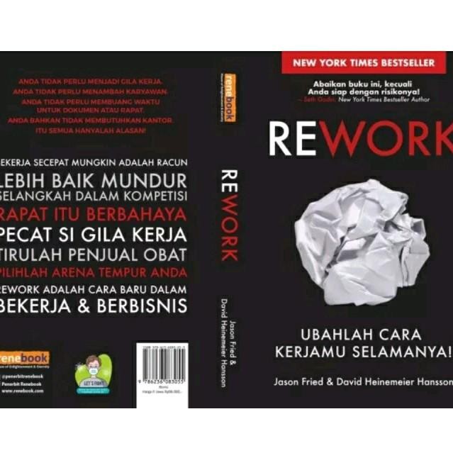 

Original Buku Rework Ubahlah Cara Kerjamu Selamanya Oleh Jason Fried dan David Heinemeier Hansson
