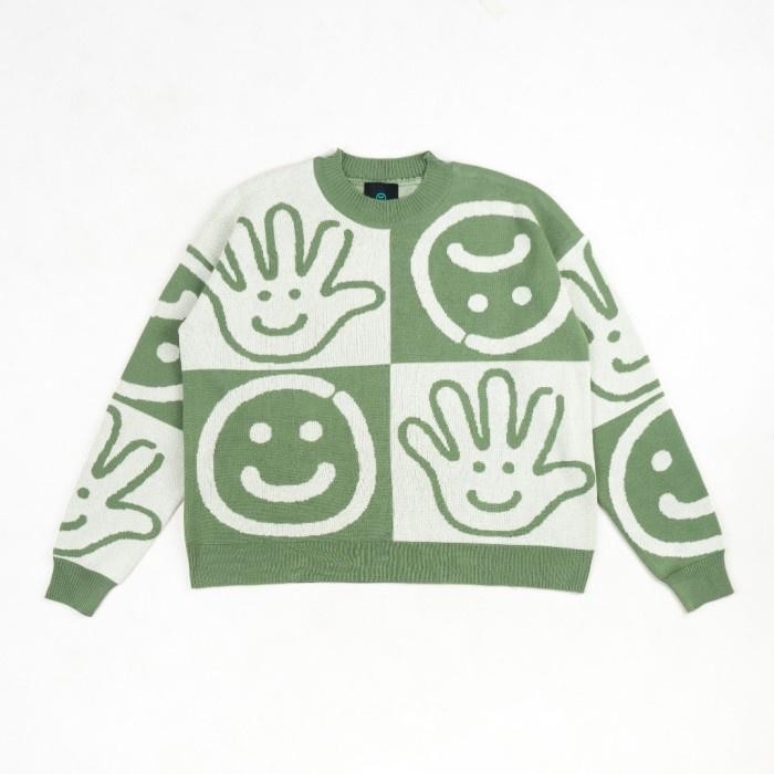 

FAITH FADE - Knitwear Signature Checkered (Mint - Broken White)