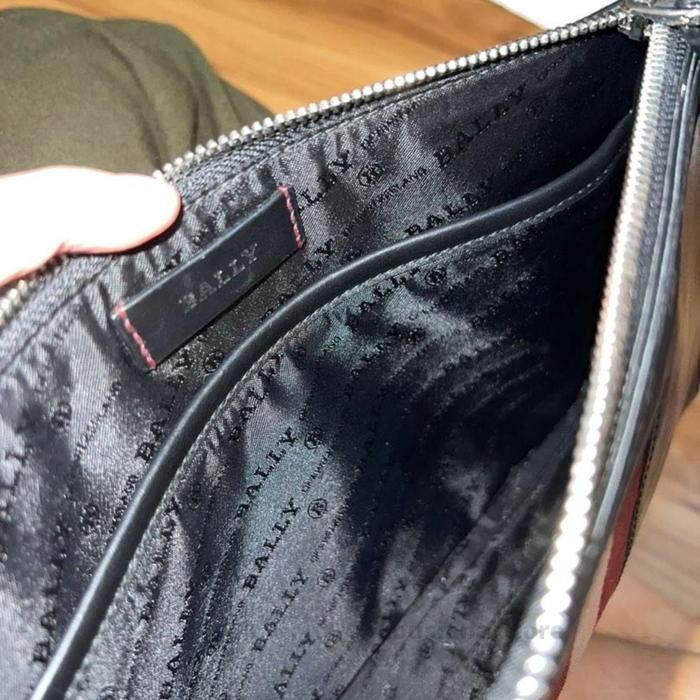 Bally Hartland Leather Clutch Black - ( Authentic)