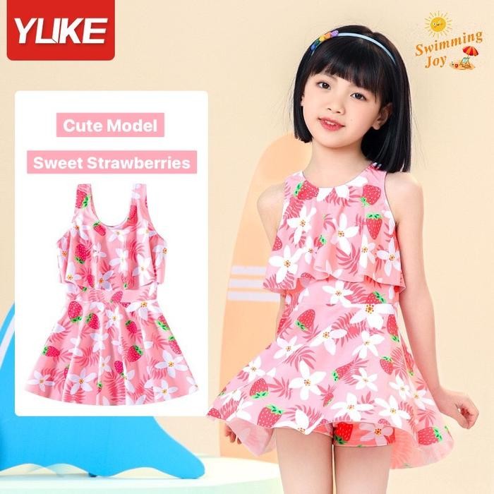 Terlaris Baju Renang Anak Perempuan sampai Remaja Lucu Two Pieces Strawberries SALE