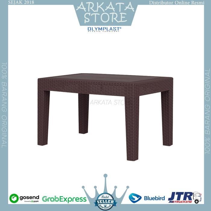 Dekoruma Furniiture - Meja Teras Plastik Anyaman (Panjang)
