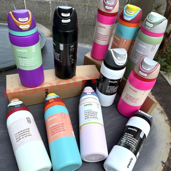

Owala Freesip 24oz/32oz ( 709ml dan 946ml )tahan dingin diatas 12 jam insulated steel 304 Botol