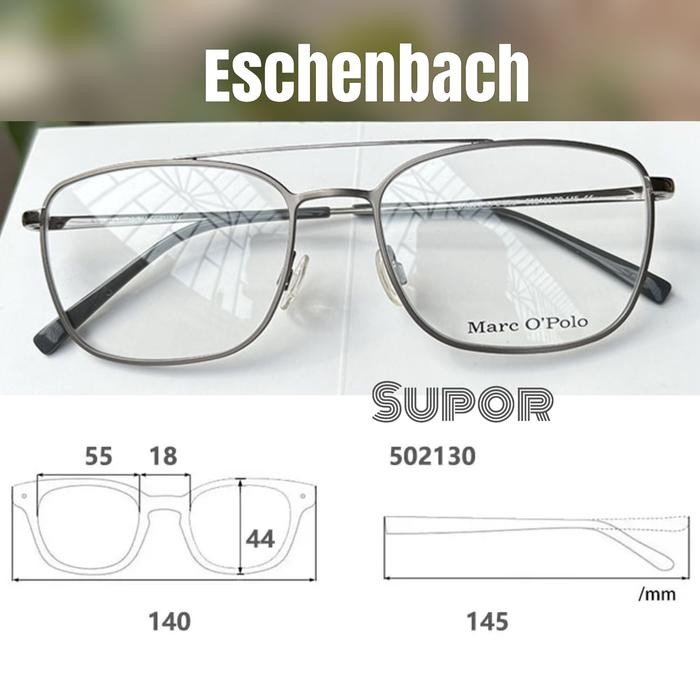 FF208 Full Frame Kacamata Pria Titanium Eschenbach minus progresif