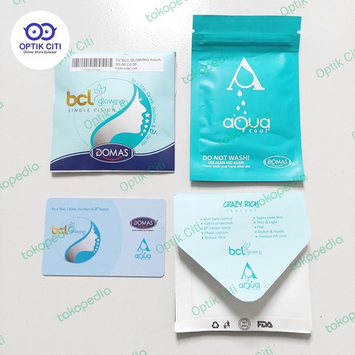 Lensa Photochromic Blueray Antifog Domas SV BCL Glowing Aqua Original