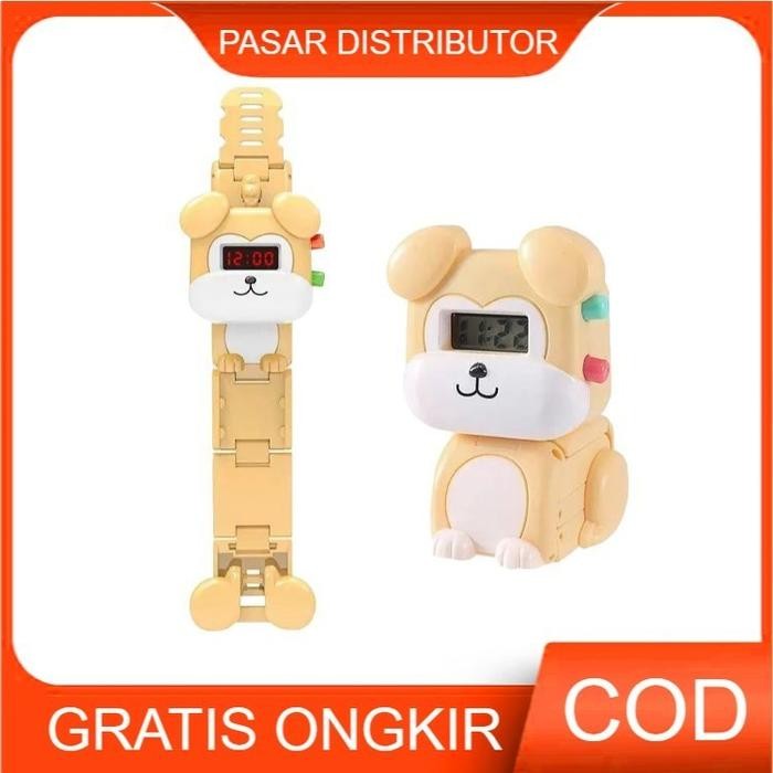 ASLI Mainan Anak ANIMAL TRANSFORMING WATCH Robot Jam Tangan Robot Anak Anak Mainan Anak Perempuan -