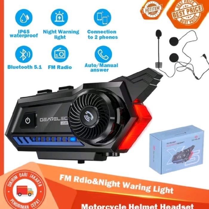 Banyak Dicari Gearelec X5 Bluetooth Dengan Lampu Touring Radio Fm Anti Air Terlariss 