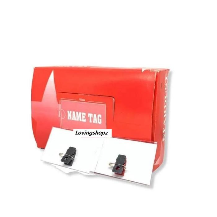 

Ready Name Tag Plastik Dengan Peniti Isi 1 Dus