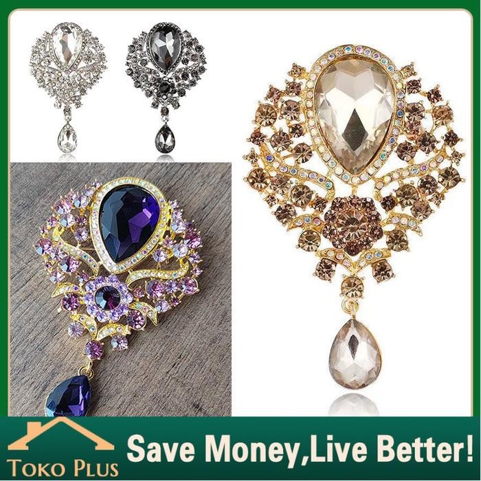 TERLARIS Terlaris Bros Bross Jilbab Hijab Kebaya Batu kristal Mahkota mewah premium Ungu Emas READY