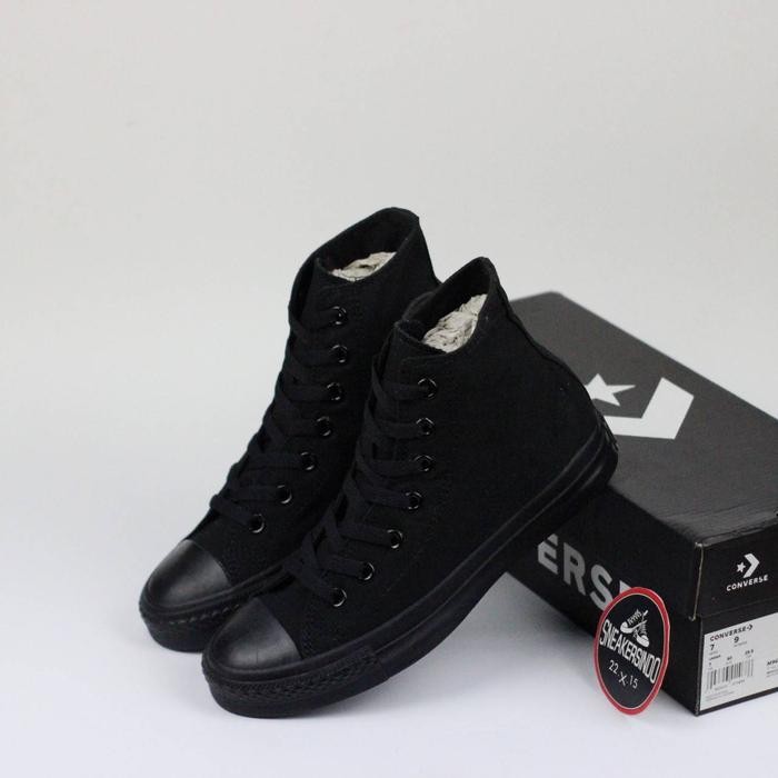 Sepatu CONVERSE Chuck Taylor All Star Hi All Full Black Hitam Polos