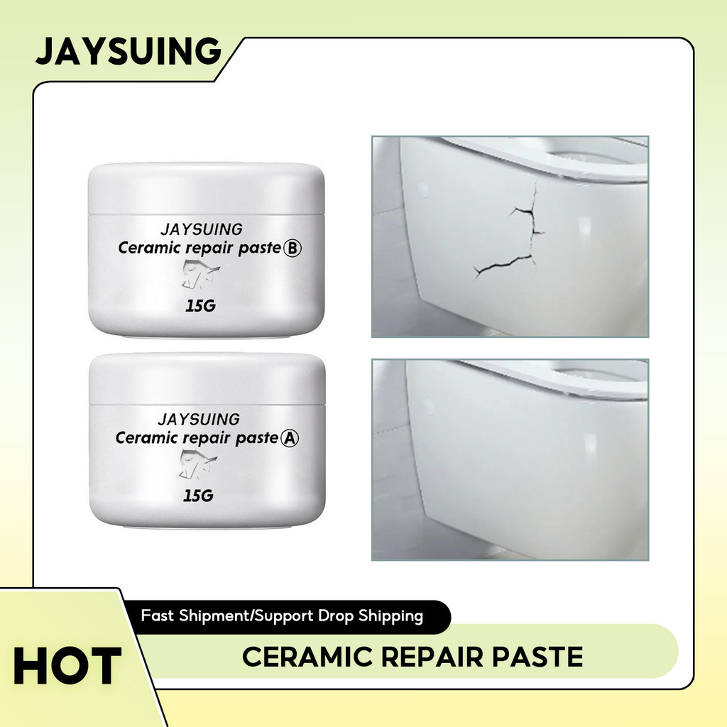 Ceramic Repair Paste Tub Tile Shower Repair Kit AB Glue White Porcelain Cracks Chip Porcelain Washba