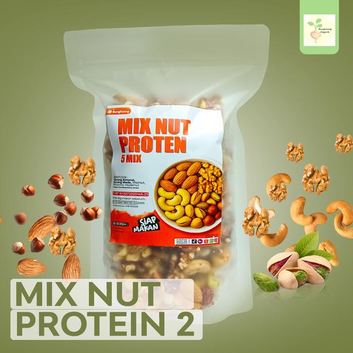 

MIX NUT PROTEIN 500gr - Kacang Almond, Kacang Mede, Kacang Walnut Cemilan Food Snack Kering Makanan
