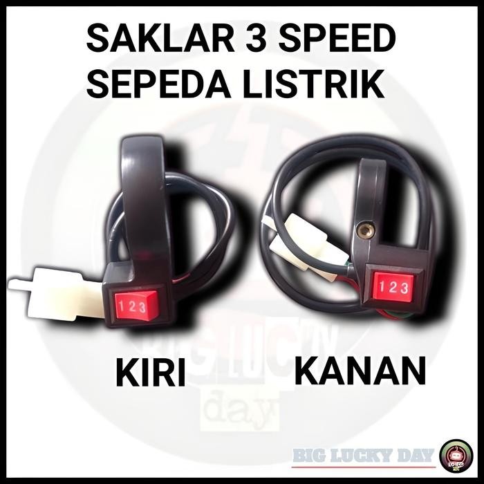 Pilihan- Tombol Saklar 3 Kecepatan Sepeda Listrik Throttle Speed Sparepart
