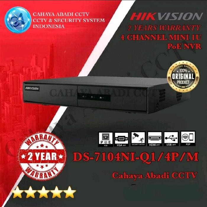 NVR HIKVISION 4CH POE DS-7104NI-Q1/4P/M / NVR HIKVISION 4 CHANNEL POE
