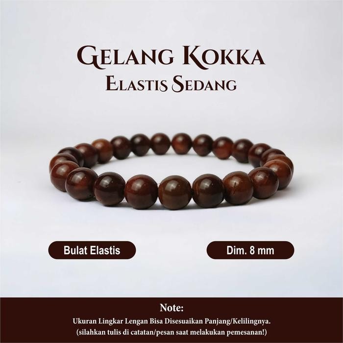 GELANG TASBIH KAYU KOKKA KAUKAH - GELANG KOKKA ORIGINAL TURKI BULAT KECIL ELASTIS KARET