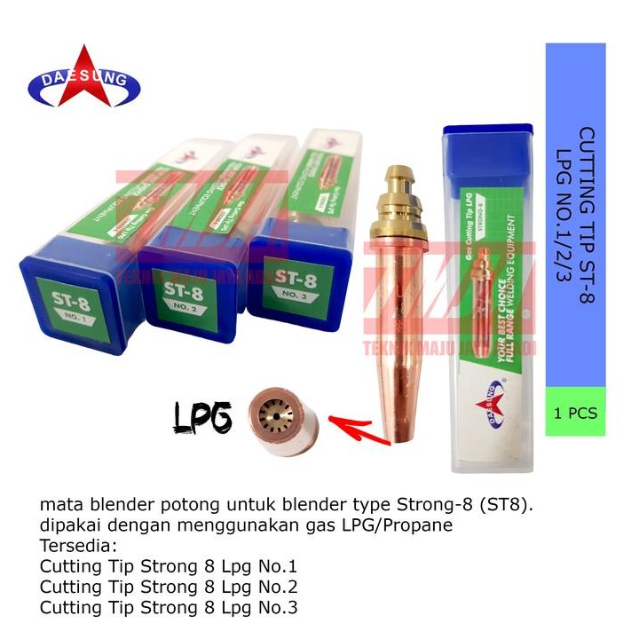 Pilihan- Cutting Tip Strong 8 St-8 St8 Lpg No. 1 / 2 / 3