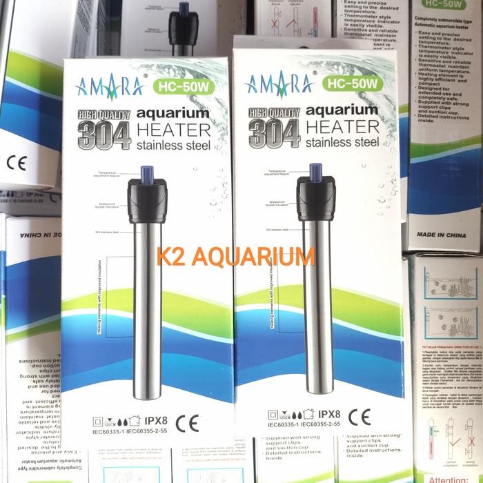 SOBO HEATER 50WATT AQUARIUM STAINLESS STEEL PEMANAS AIR SOBO 50W