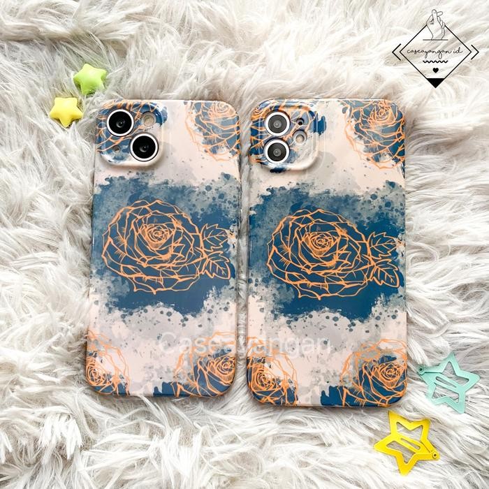 Rose Ink Case For IP X XS XR 11 12 13 14 15 PLUS PRO MAX Frameless Rose Cartoon Tipis Luxury Cute