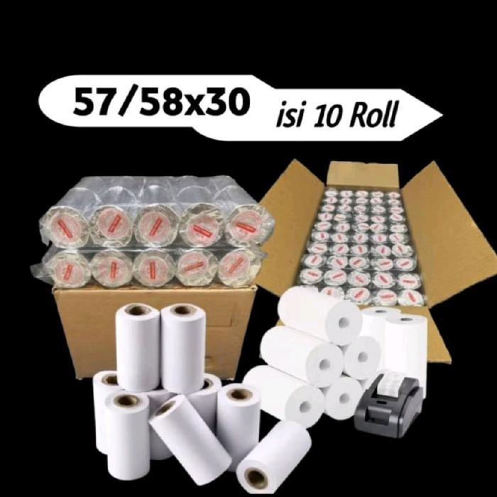 

Kertas struk kasir thermal edc murah 57x30 paket 10 pcs Roll