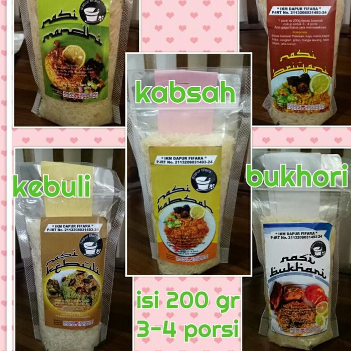 

Pilihan- Promo Nasi Kebuli,Briyani,Mandhi,Kabsah,Bukhori Instan 200Gr. 3-4 Pors