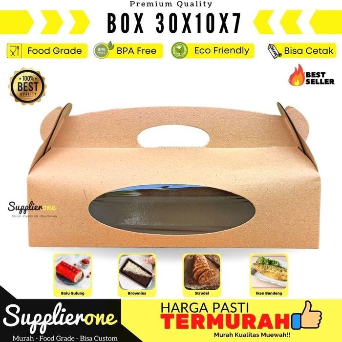 Pilihan- Box 30X10X7 Isi 25/ Gable Box 30X10X7 / Dus Brownies / Kemasan Strudel