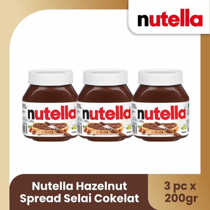 

Nutella Hazelnut Spread Selai Cokelat 200gr - TRIPLEPACK