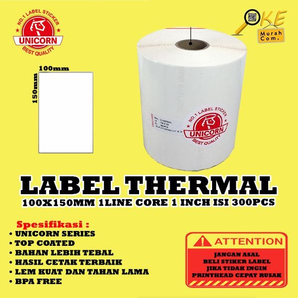 

Pilihan- Kertas Stiker Label Thermal Unicorn 100X150Mm - Resi Alamat Online A6