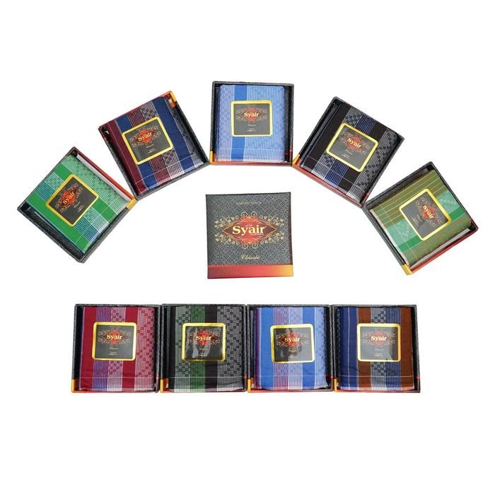 Sarung Syair Salur Lebar Strimin Syair Polos Batik Pria