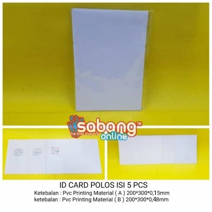 

Pilihan- Paper Id Card Polos Isi 5 Pcs A4