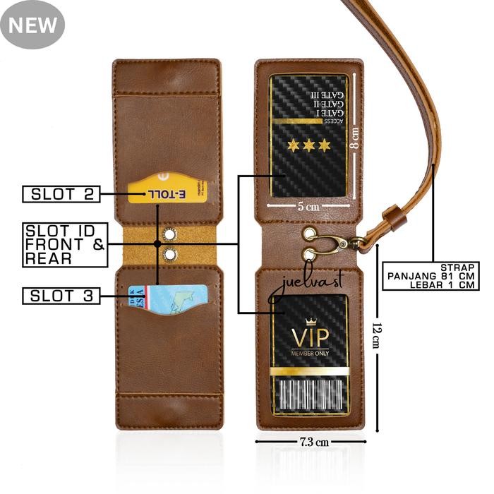 

Pilihan- Id Card Holder 2 Sisi Mika & Lanyard - Faux Leather - Kulit Sintetis Premium Magnet