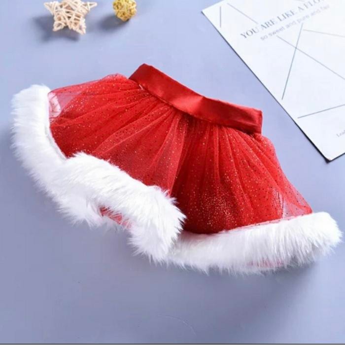 Kostum Santa Rok Tutu Skirt Costume Christmas Set Baju Set Natal Baby