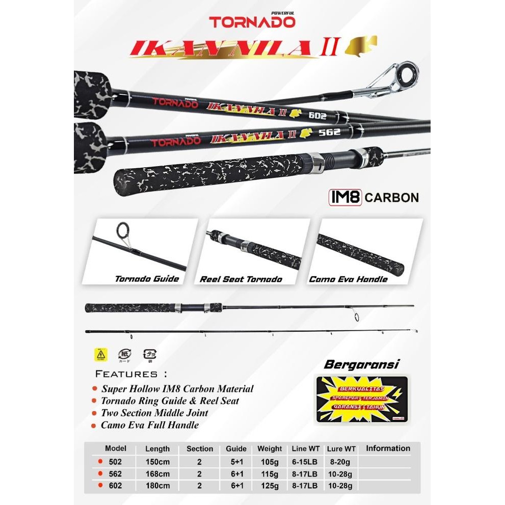 Joran Carbon Tornado ikan nila 180cm