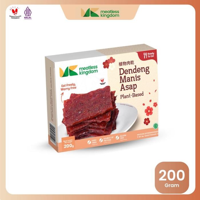 

SIAPKIRIM Meatless Kingdom Dendeng Manis Asap Nabati 200gr Kaya Serat & Sumber Protein Non MSG READY