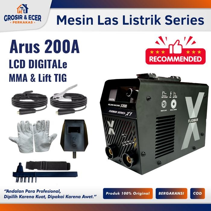 Mesin Las Listrik 900 Watt Travo Las Inverter - Mesin las listrik MMA Series X200 900 Watt Fligman