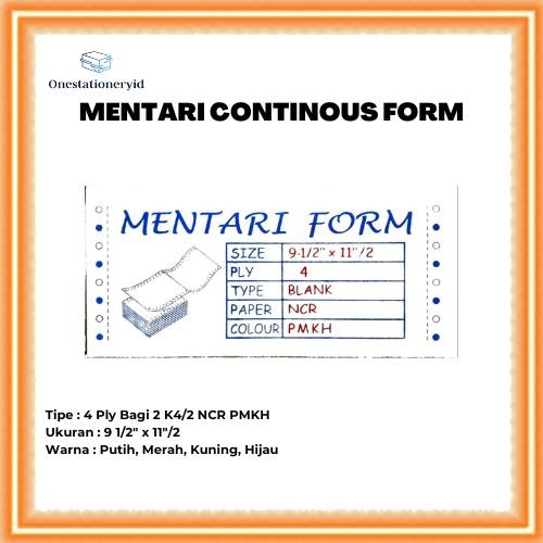 

Ready Stock Kertas Continuous/Continous Form 4 Ply Bagi 2, 4 Rangkap K4/2 Ncr Pmkh