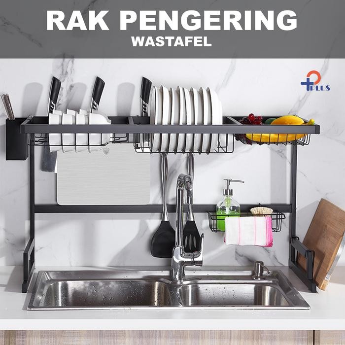 ORIGINAL Rak Piring Sink Rack Stainless Steel Kitchen Storage Rack Dish Dryer Kitchen Dish washing