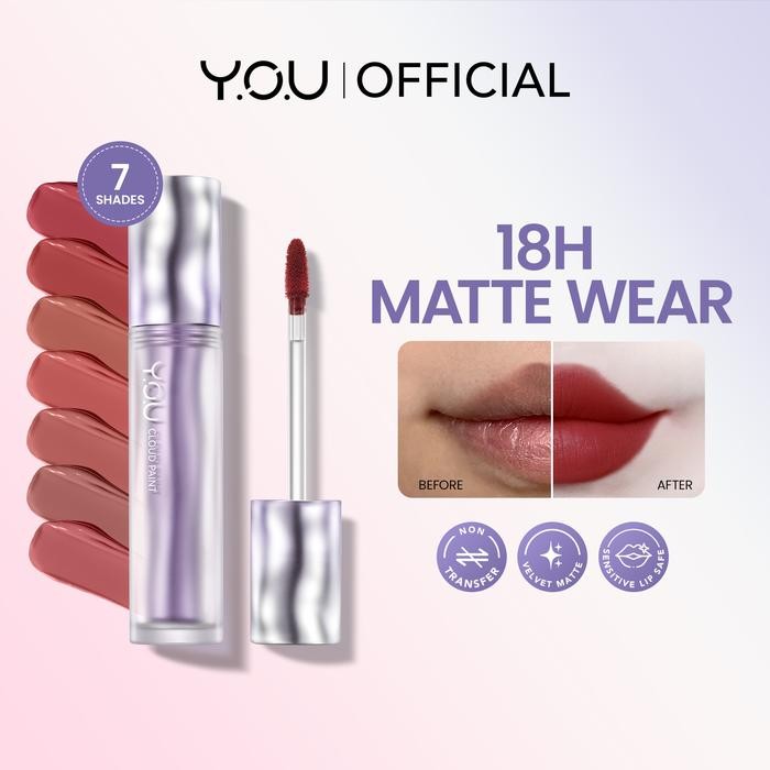 [NEW] YOU Cloud Paint Matte Lasting Lip Cream Lip Cream Matte Lip Matte Bibir Lipstick Lipstik