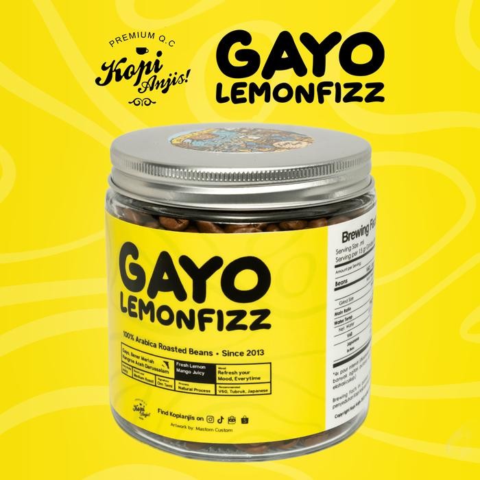 

Pilihan- Biji Kopi Arabika Gayo Lemon Fizz 200 Gram - Specialty Roast Beans ( Gayo Natural )