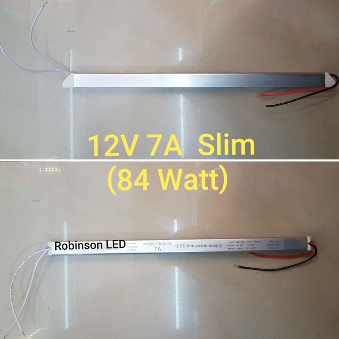 Travo 12V 7A Slim Tipis Power Supply Trafo Cctv Led Strip 12 V 7 A 84W